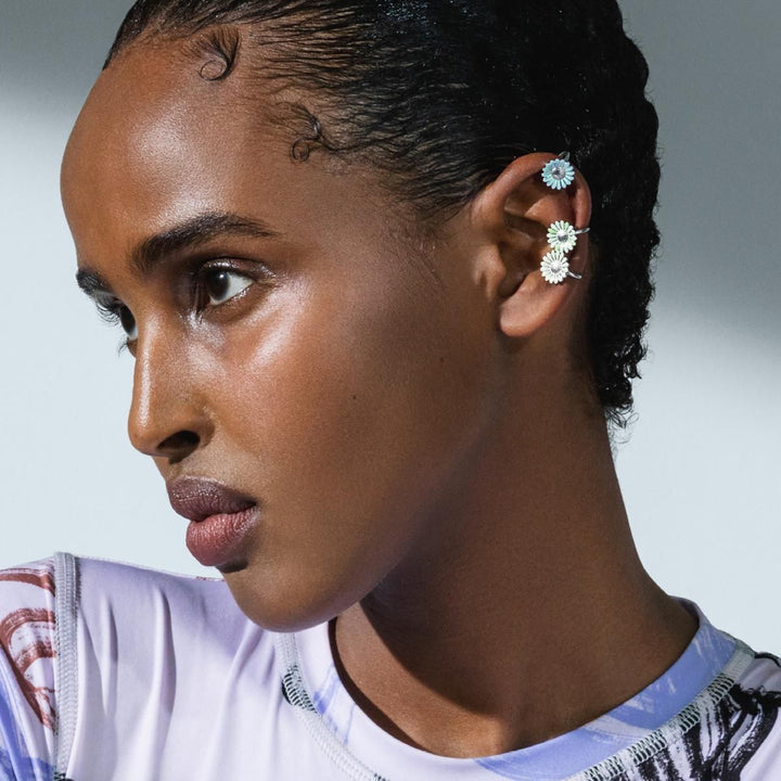 Daisy x Stine Goya Silver & Green Ear Cuff