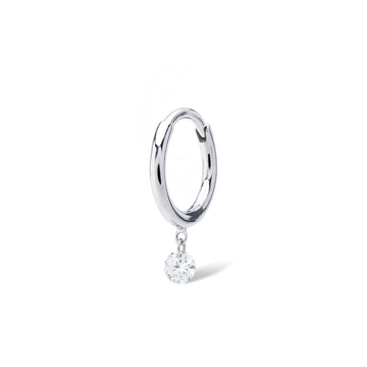 Danaé Piercing 18K Gold, Whitegold or Rosegold Hoop w. Diamond