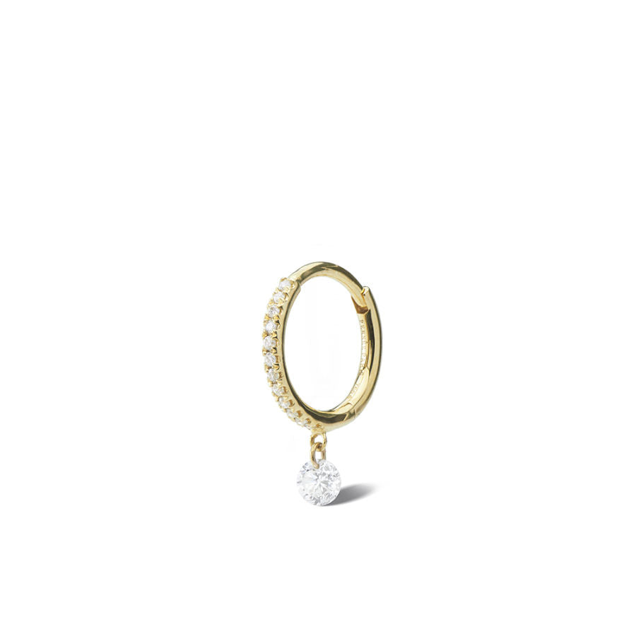 Danaé Piercing Pavé 18K Guld, Hvidguld el. Rosaguld Hoop m. Diamanter