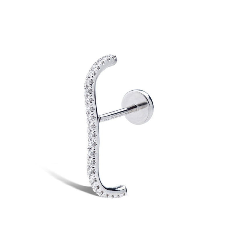 Mini Arc Piercing 18K Guld el. Hvidguld Ørestik m. Diamant