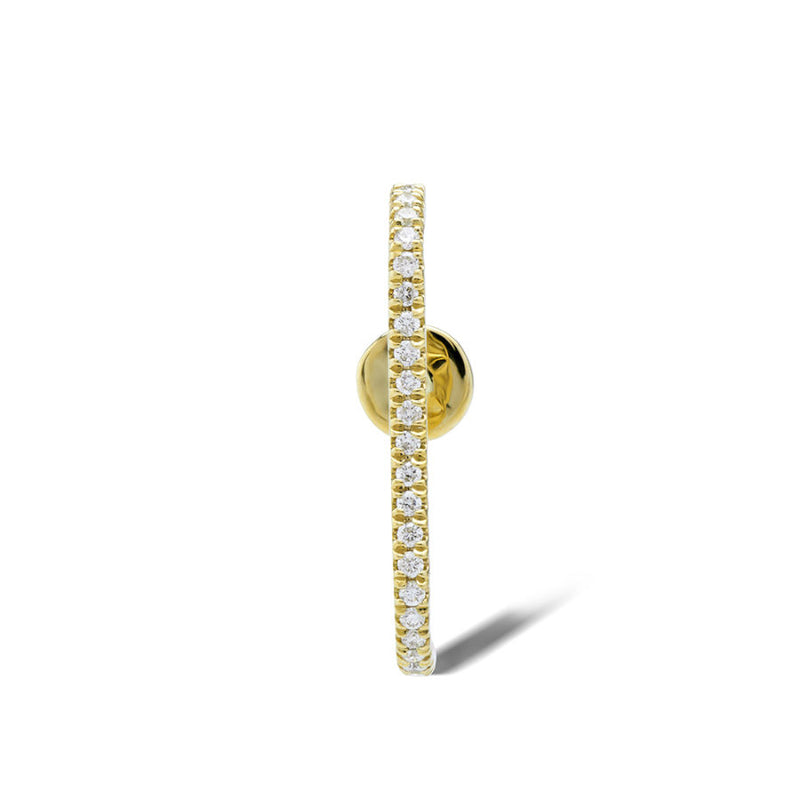 Mini Arc Piercing 18K Gold or Whitegold Stud w. Diamond