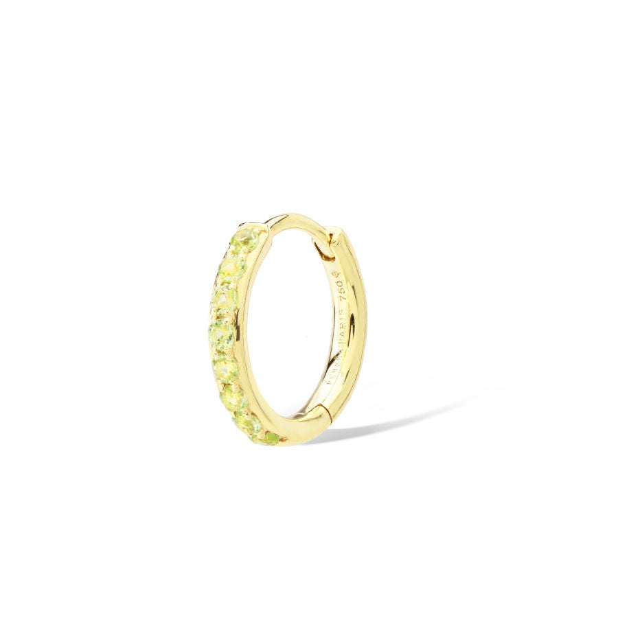 Chakras Piercing 18K Gold Hoop w. Peridot