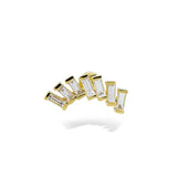 Bar Line Piercing 18K Gold, Whitegold or Rosegold Stud w. Diamonds