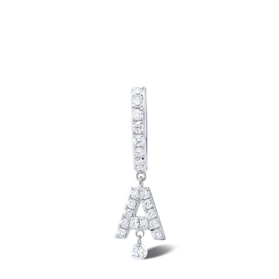 Pavé Alphabet Piercing 18K Whitegold Hoop w. Diamonds