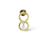 Mini Eight Piercing 18K Gold, Whitegold or Rosegold Earring w. Diamond
