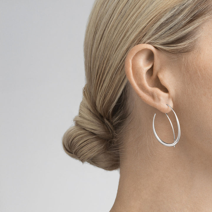 Offspring Double Silver Hoops