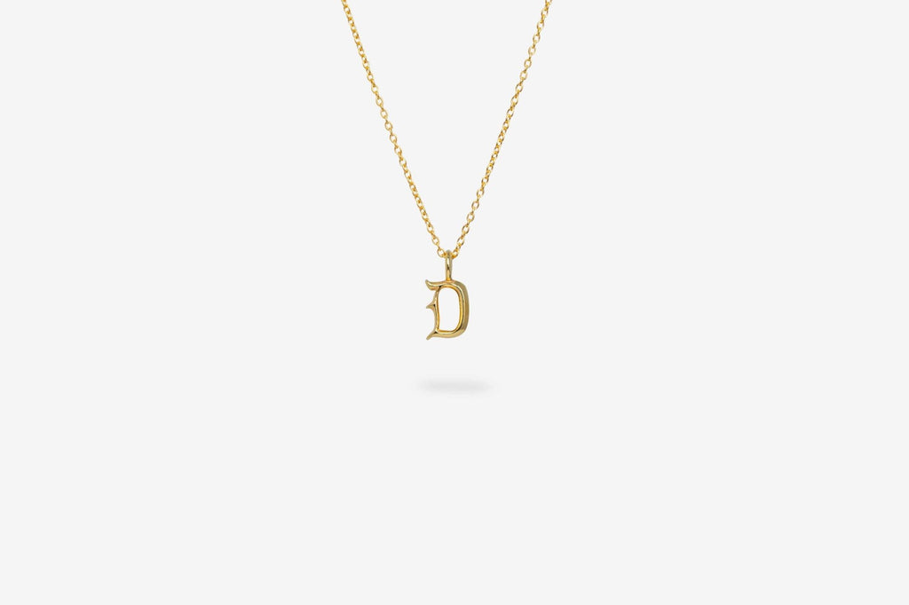 IX D Letter 22K Gold Plated Pendant