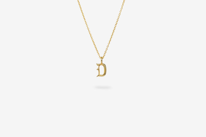 IX D Letter 22K Gold Plated Pendant