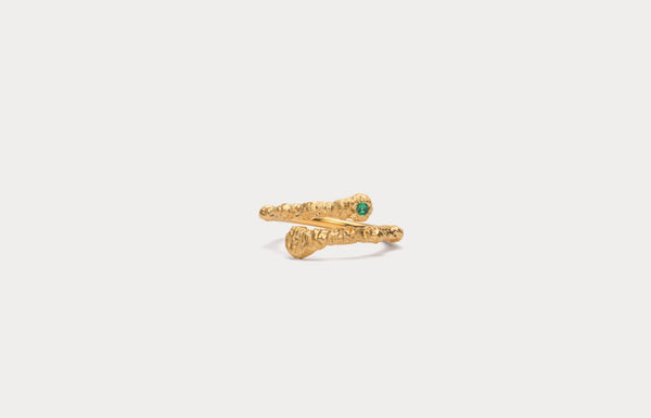 IX Crunchy Green Nature Ring I Goldplattiert 