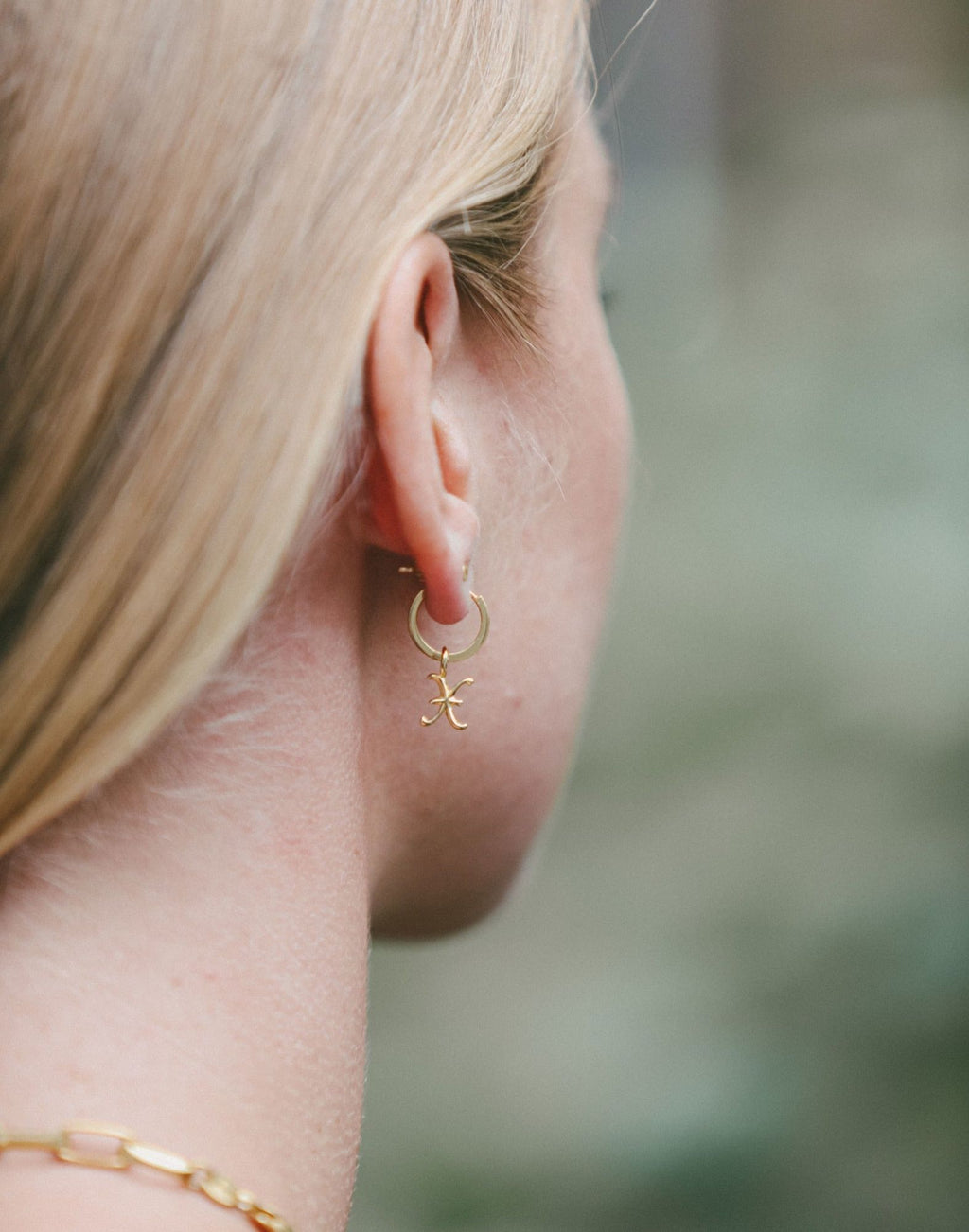 IX X Letter 22K Gold Plated Pendant