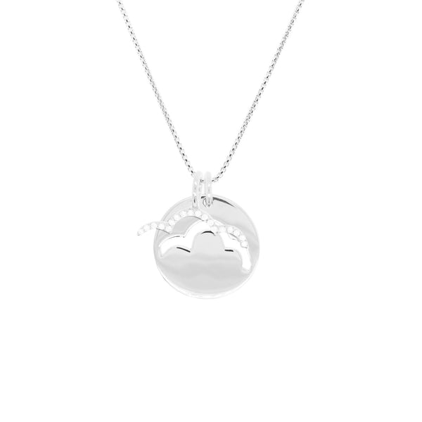 Double Charm Air Silver Necklace w. Zirconia