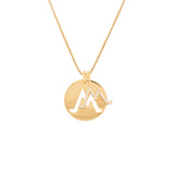 Double Charm Earth 18K Gold Plated Necklace w. Zirconia