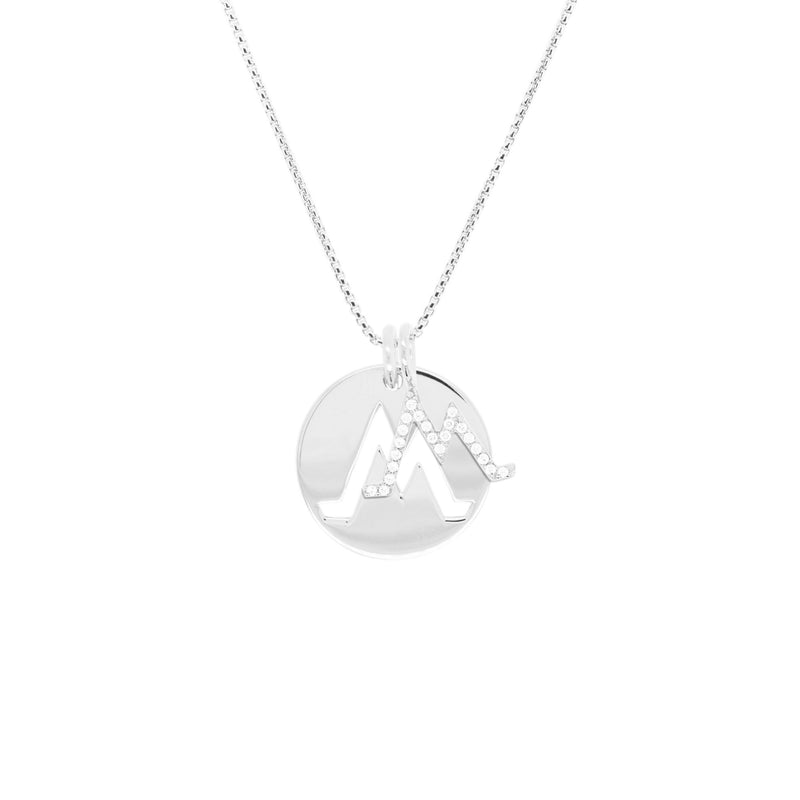 Double Charm Earth Silver Necklace w. Zirconia