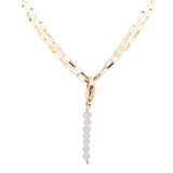 Multi Gold Plated Necklace w. Pearl