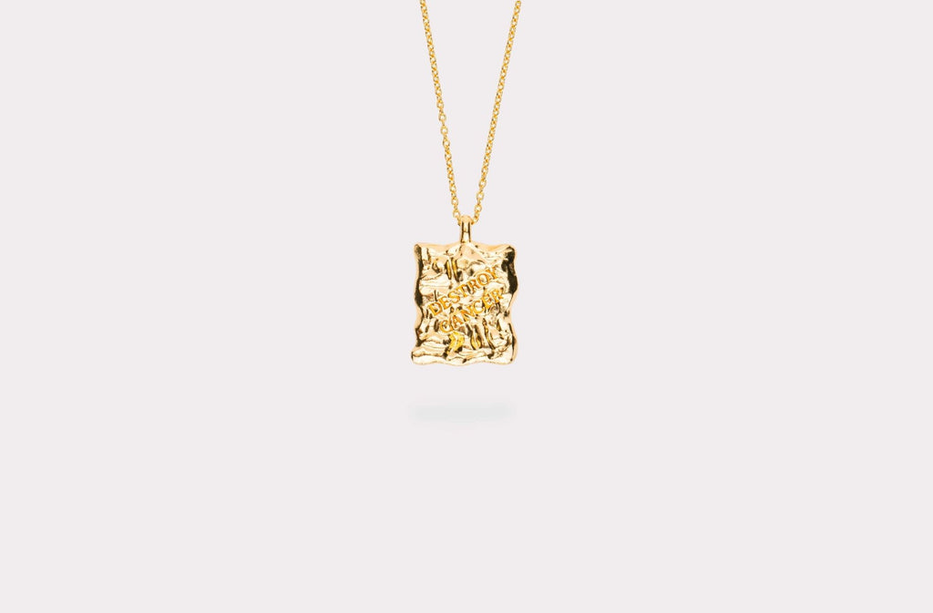 IX Destroy Cancer Gold Plated Pendant