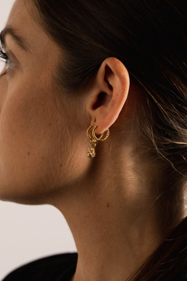 IX Rock 22K Gold Plated Earring