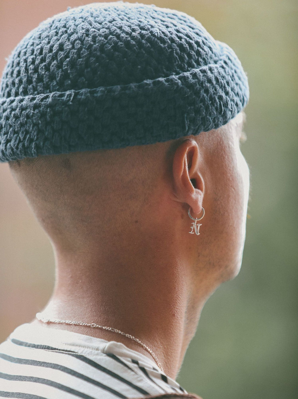 IX N Letter Silver Pendant