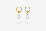 IX Ocean Pearl Earrings Gold Plated