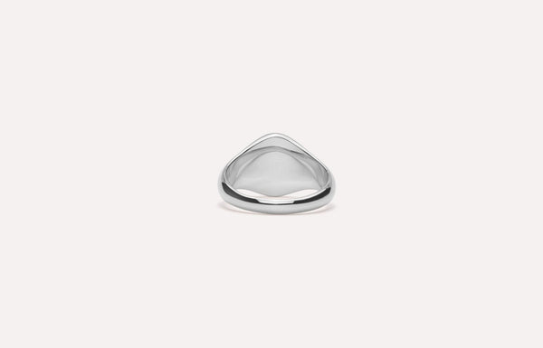 IX Mini Oval Signet Sølv Ring