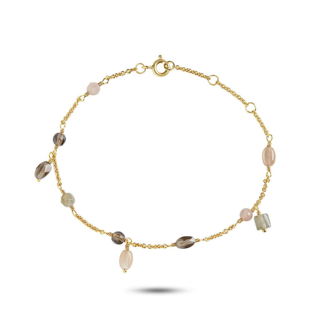 Limited Edition Grey, Brown & Pink 18K Gold Plated Bracelet
