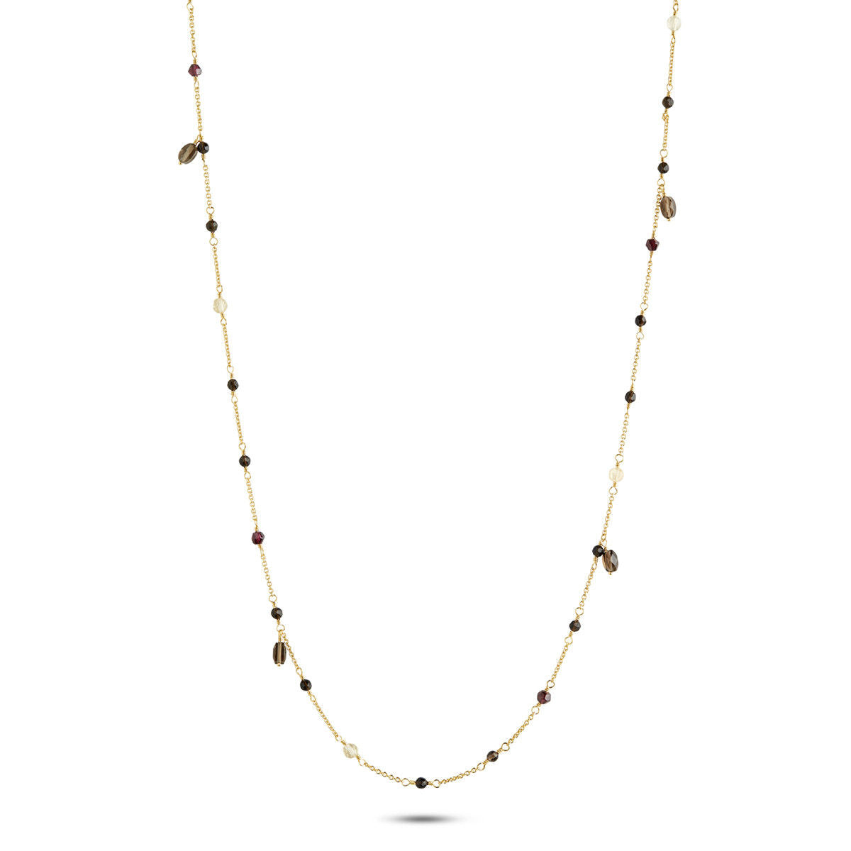 Gem Candy Happiness 18K Forgyldt Halskæde m. Granat Sten, Kvarts & Citrin