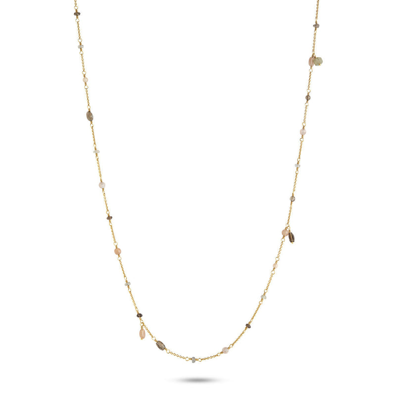 Limited Edition Grey, Brown & Pink 18K Gold Plated Necklace