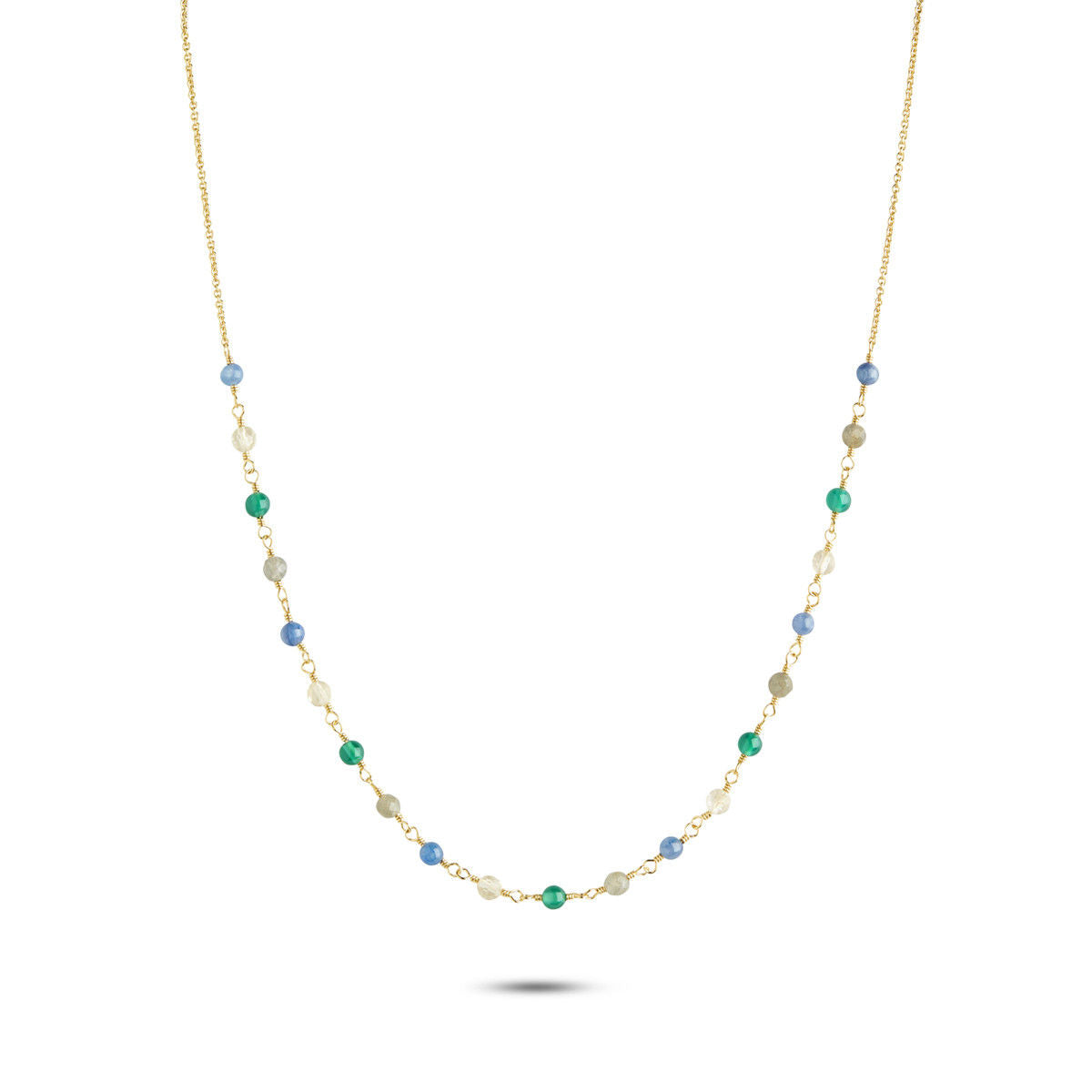 Gem Candy Confidence Halskette 18K vergoldet I Kyanit, Labradorit, Achat & Citrin