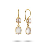 Limited Edition Rose 18K Gold Plated Earrings w. Quartz