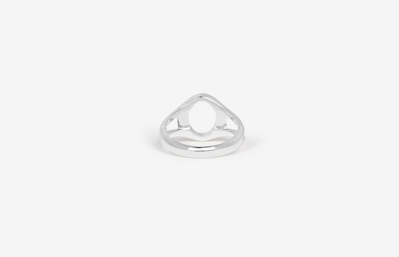 IX Mini Oval Simple Siegelring aus Silber