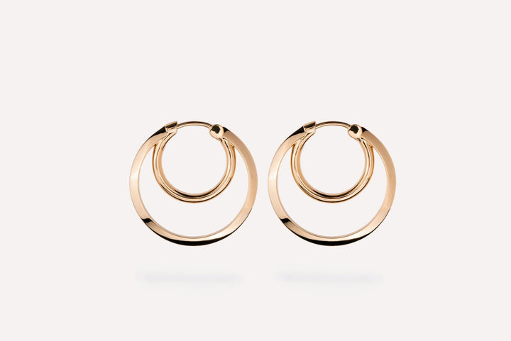 IX Double Hoops 14K Guld