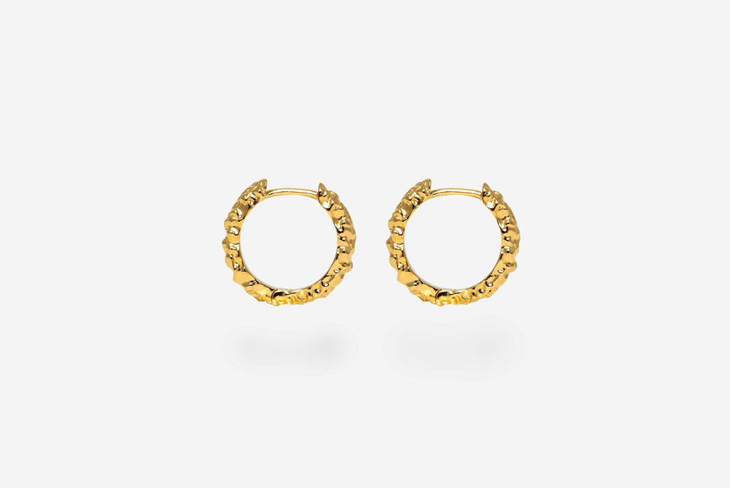 IX Crunchy Edge Gold Plated Hoop