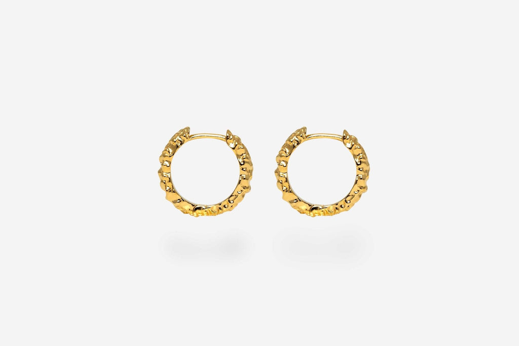 IX Mini Crunchy Edge Gold Plated Hoop