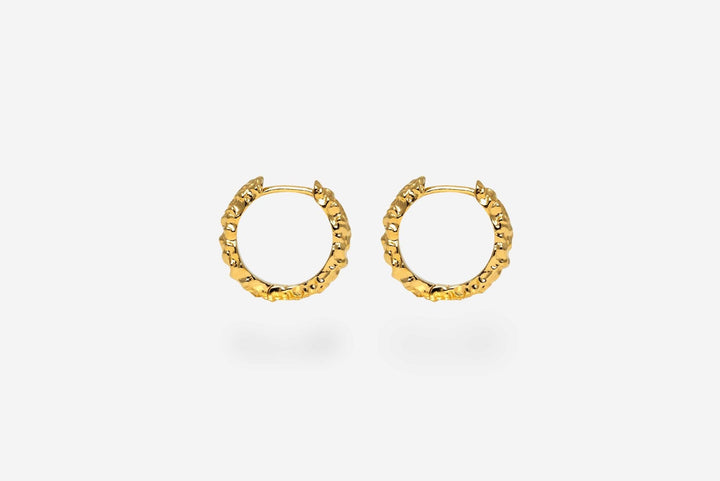 IX Mini Crunchy Edge Gold Plated Hoop