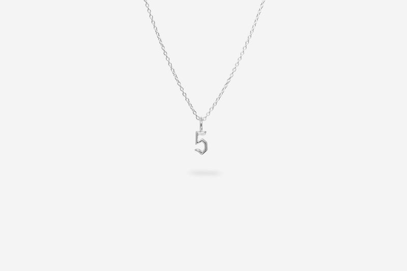 IX Lucky Number 5 Pendant Silver