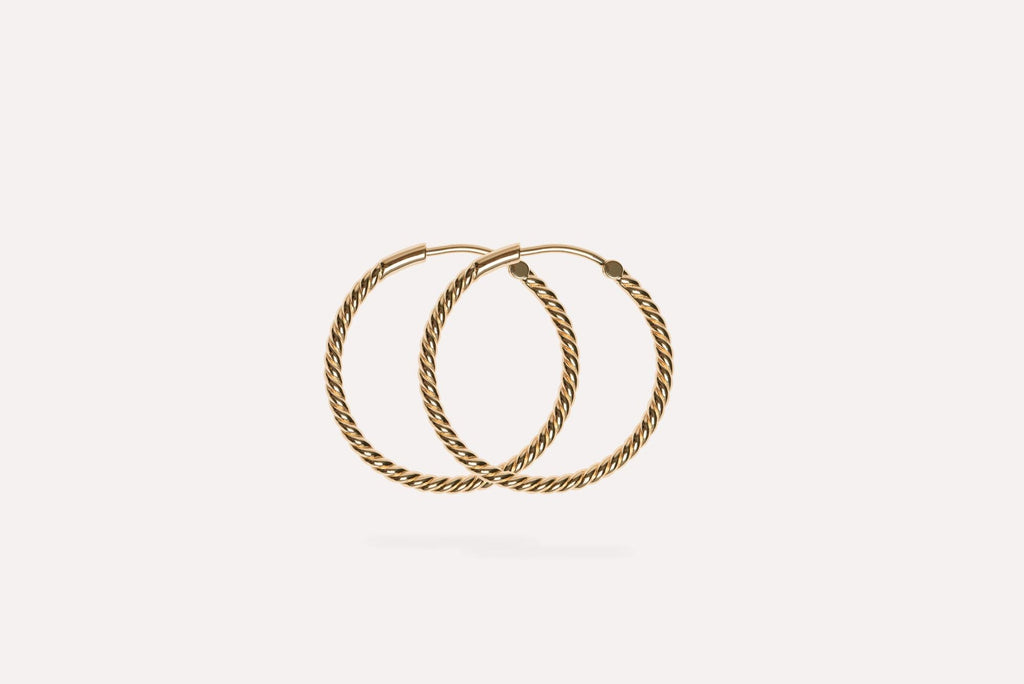 IX Rope s Gold Plated Hoops