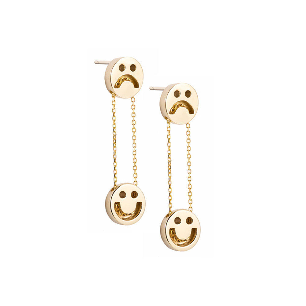 FRIENDS Happy Sad Drop 18K Gold Plated or Silver Earrings