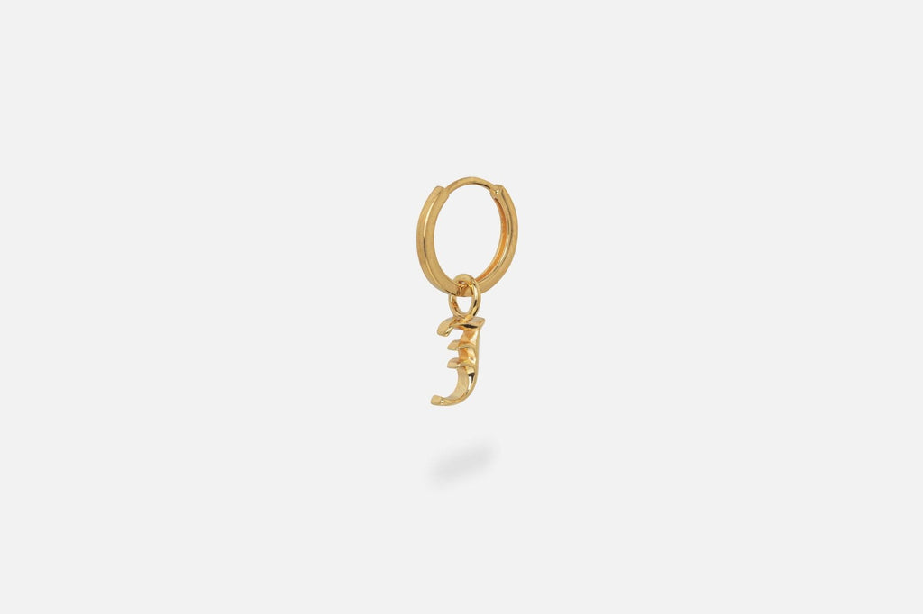IX J Letter 22K Gold Plated Pendant