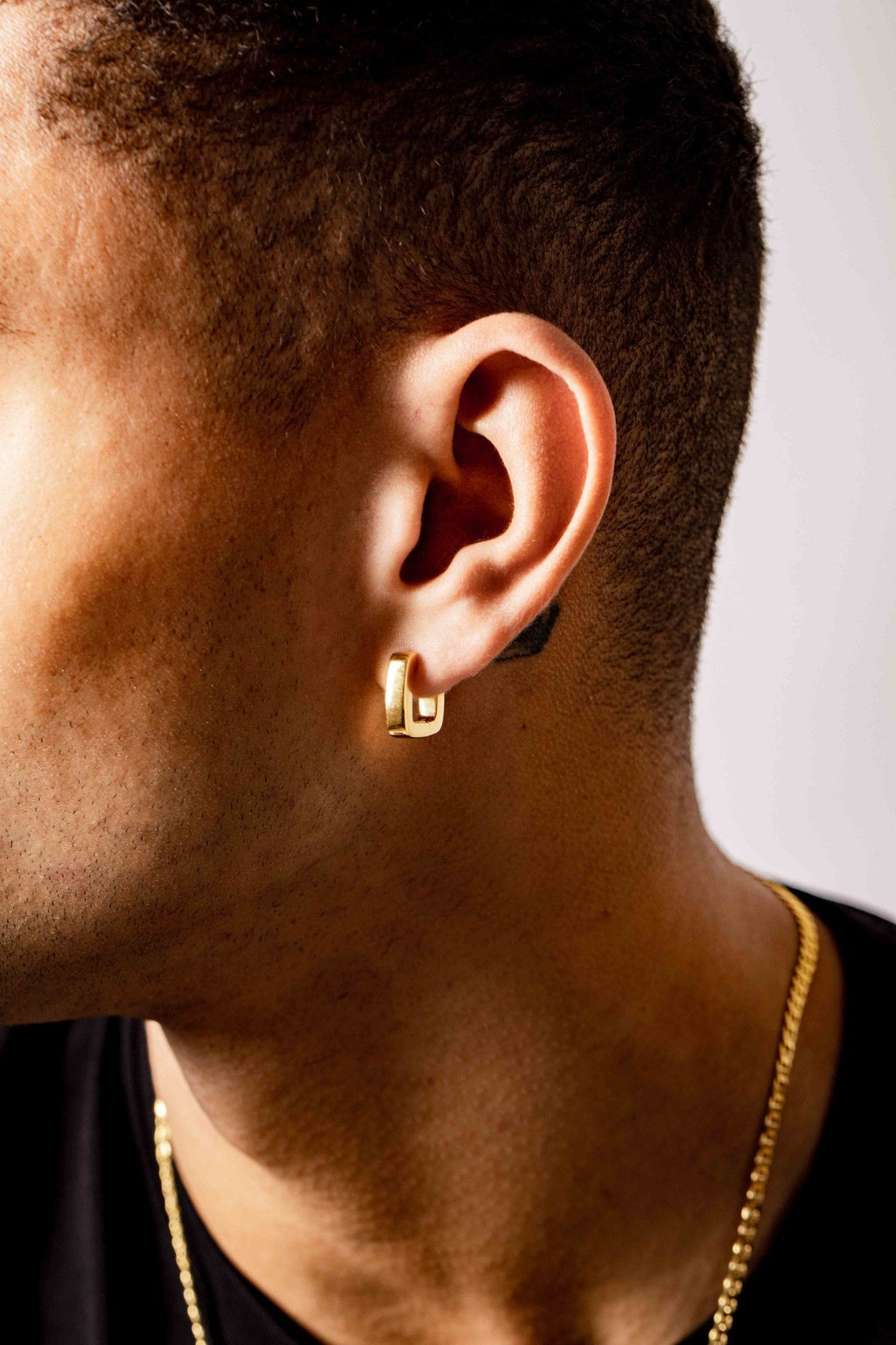 IX Bold Square Gold Plated Hoop