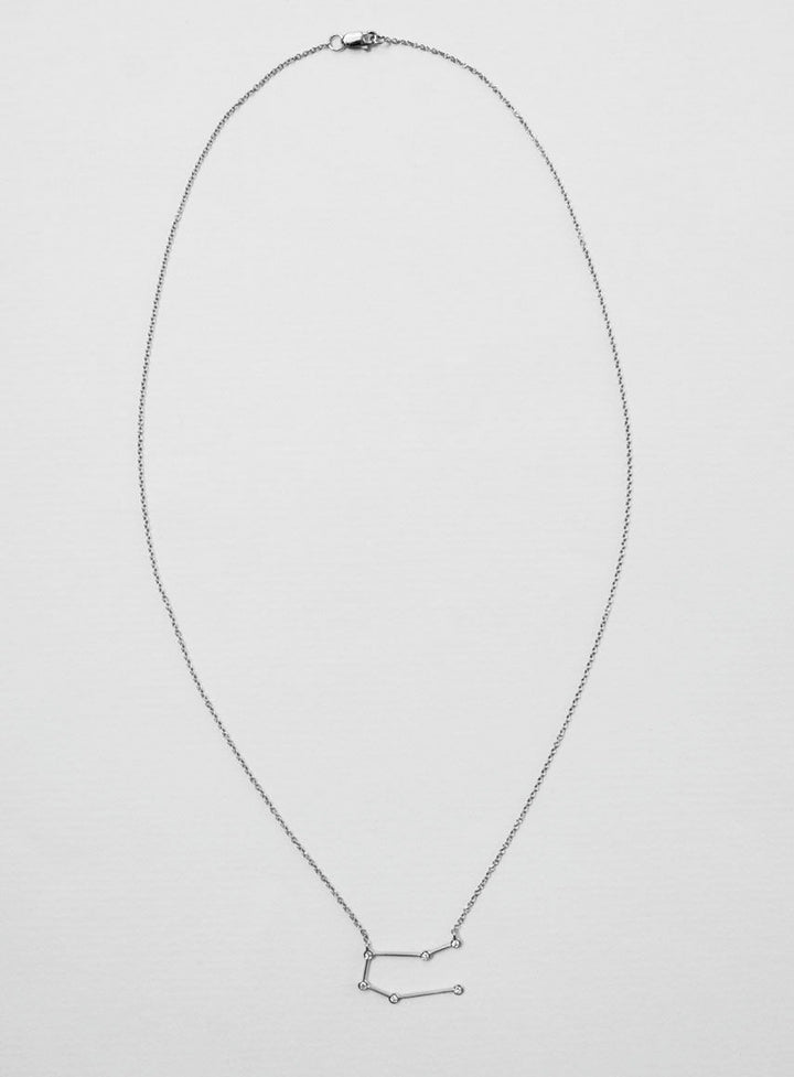 Star Sign Gemini 18K Hvidguld Halskæde m. Diamant