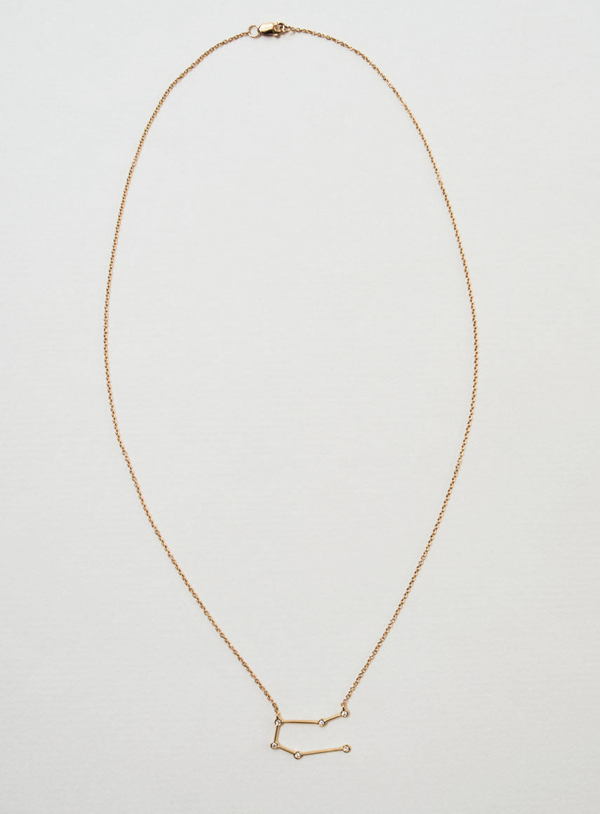 Star Sign Gemini 18K Guld Halskæde m. Diamant