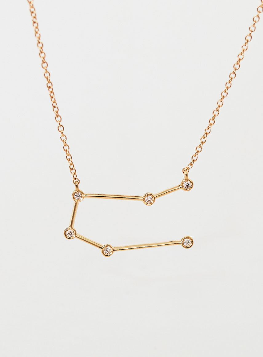 Star Sign Gemini 18K Guld Halskæde m. Diamant