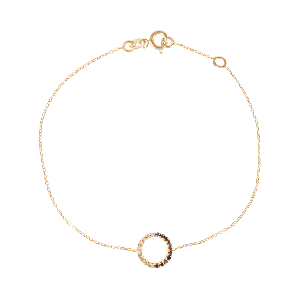 Claire 18K Gold Bracelet w. Black & White Diamonds