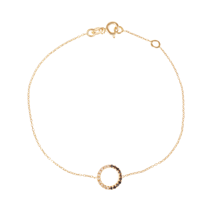 Claire 18K Guld Armbånd m. Sorte & Hvide Diamanter
