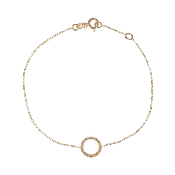 Claire 18K Gold Bracelet w. Champagne & White Diamonds