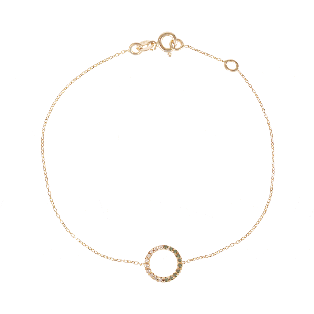 Claire Armband I Diamanten I Grün & Weiß