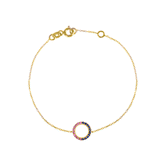 Claire 18K Gold Bracelet w. Pink & Blue Sapphires