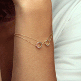 Claire 18K Gold Bracelet w. Pink & Blue Sapphires