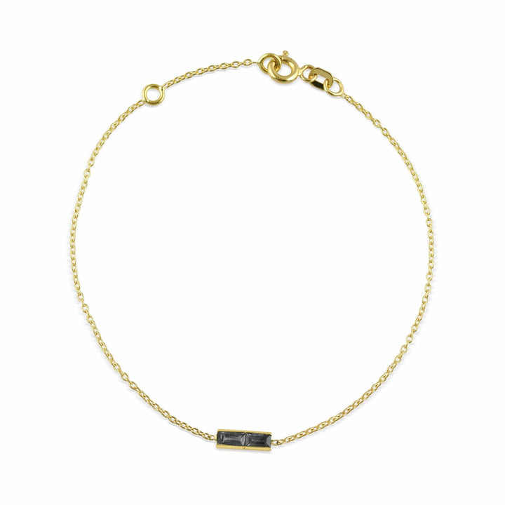 Eline 18K Gold Bracelet w. Black Diamonds