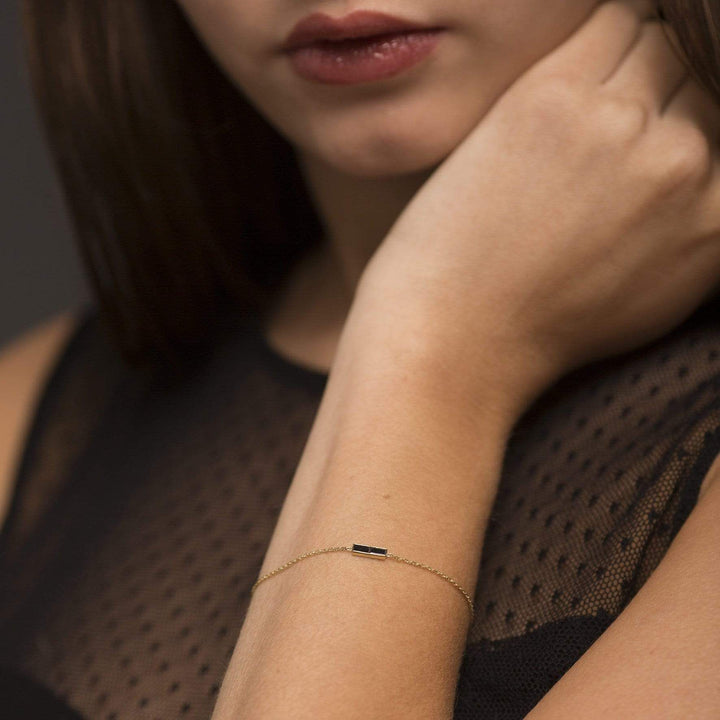 Eline 18K Gold Bracelet w. Black Diamonds