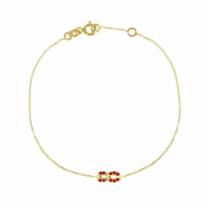Numerology 8 18K Gold Bracelet w. Rubies